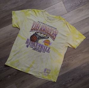 Retro Los Angeles Lakers Mitchell and Ness Tie-Dye Tshirt